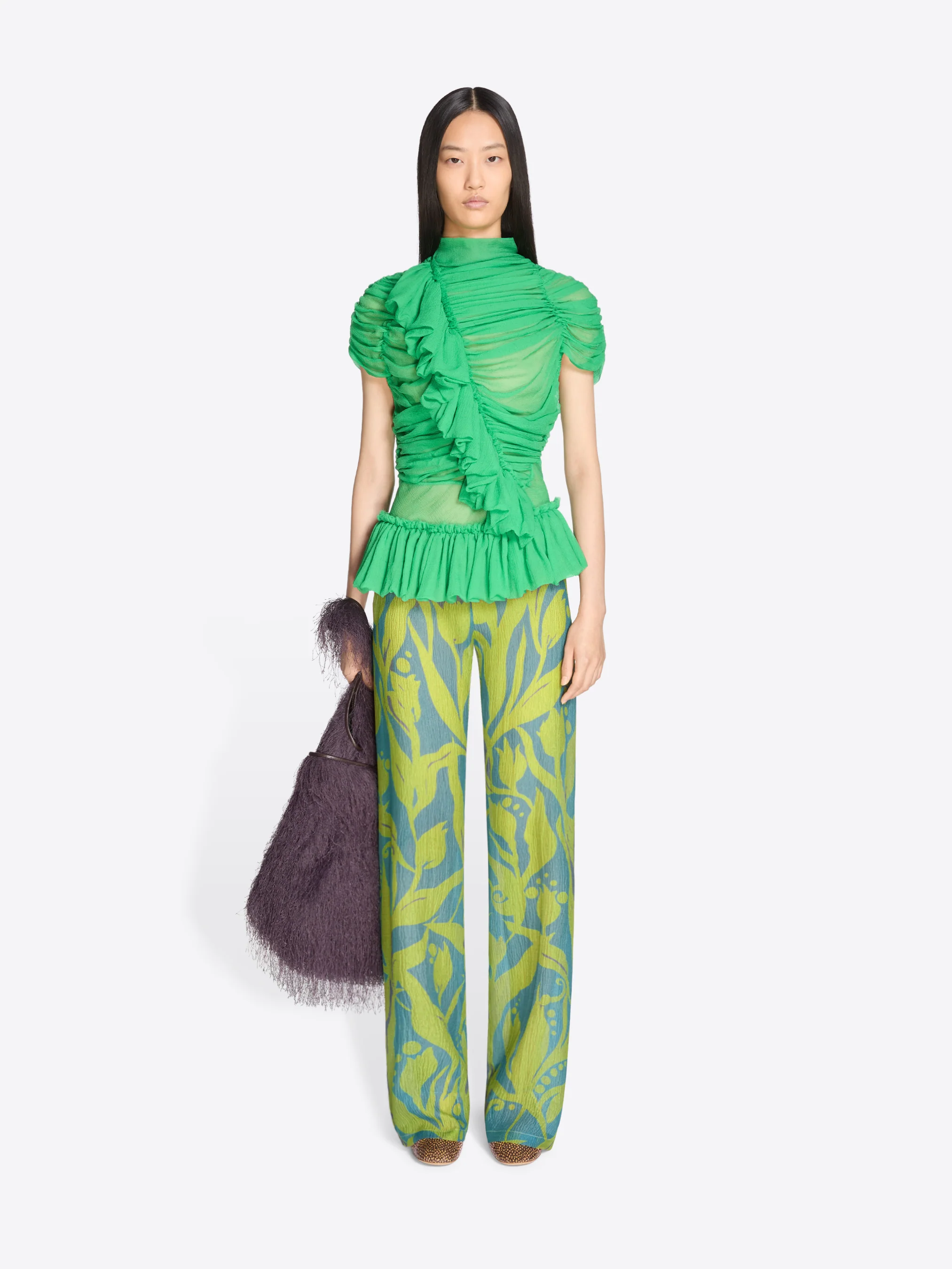 Silk ruffled top - Image 2