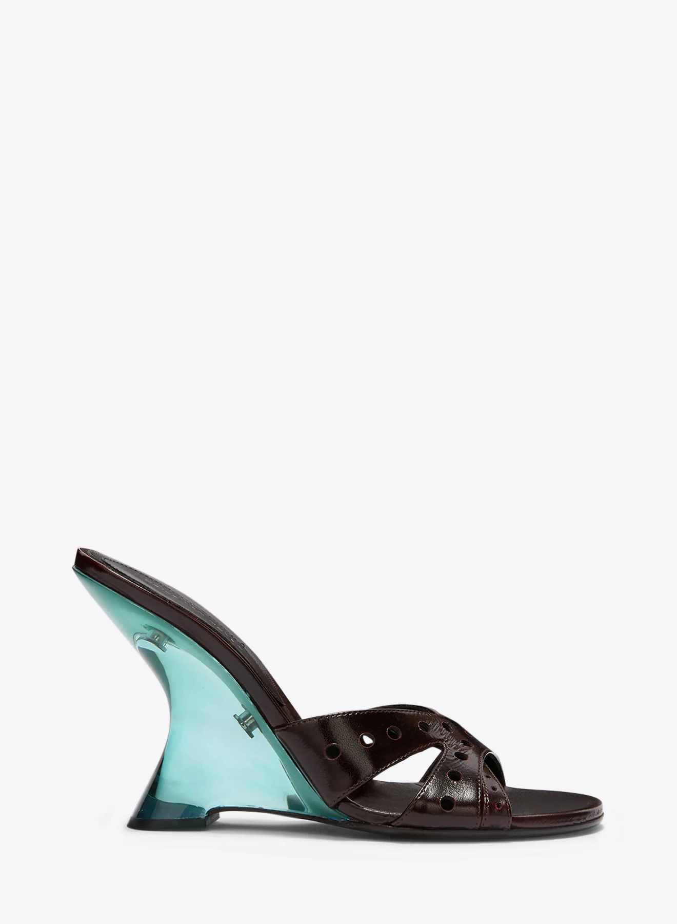 Open-toe leather mules