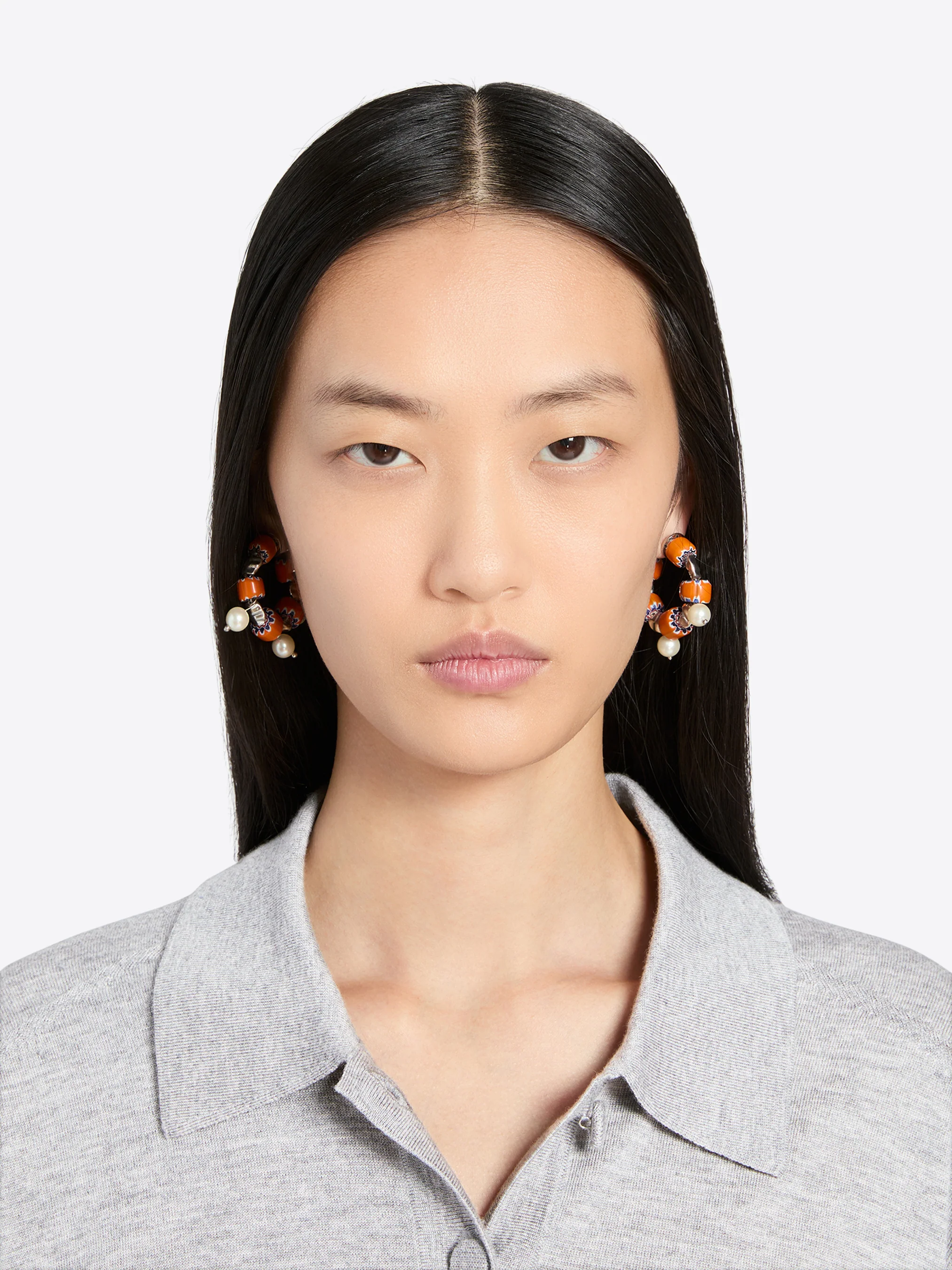 Beaded hoop earrings - Image 2