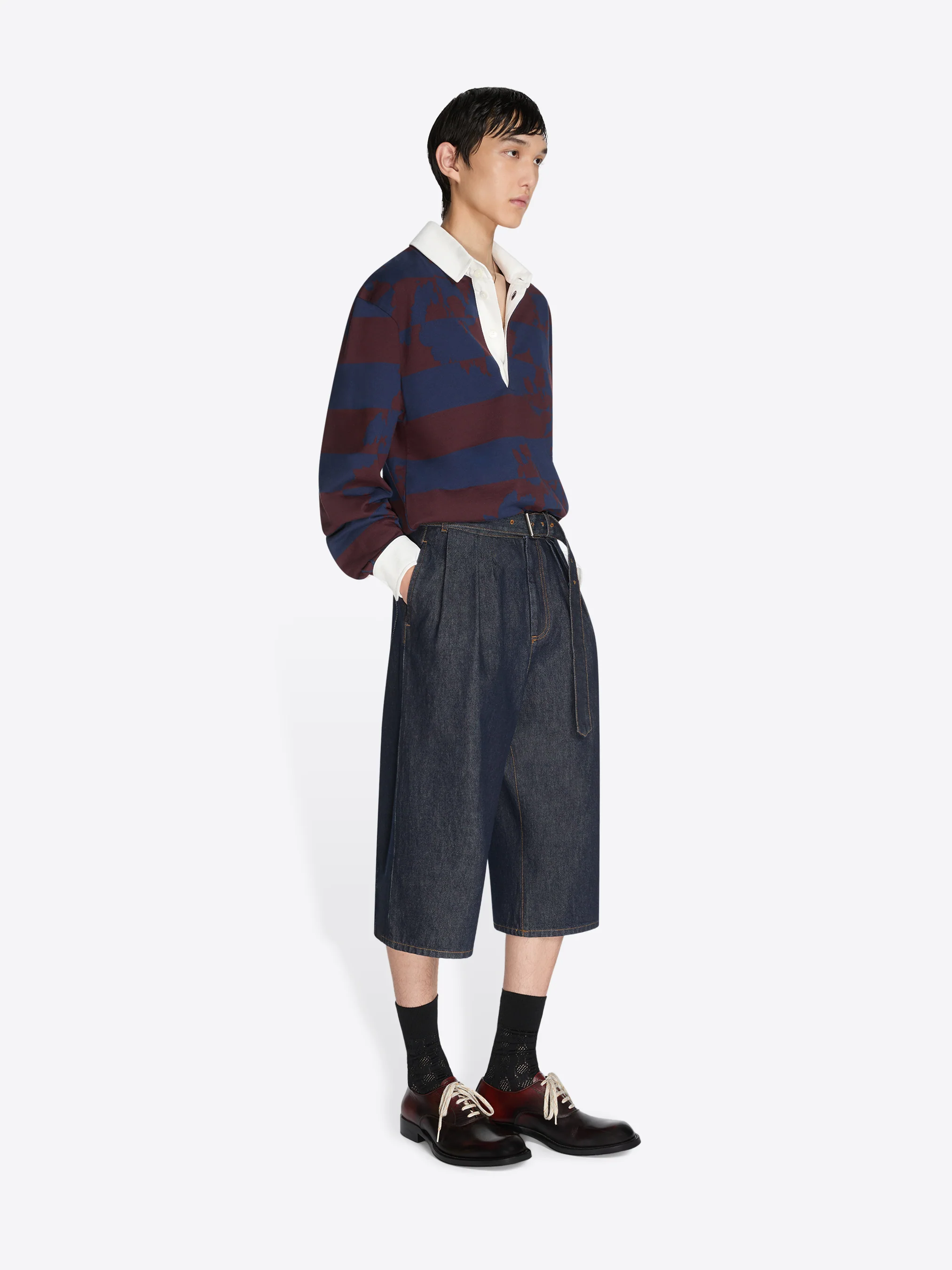 Belted denim shorts - Image 3