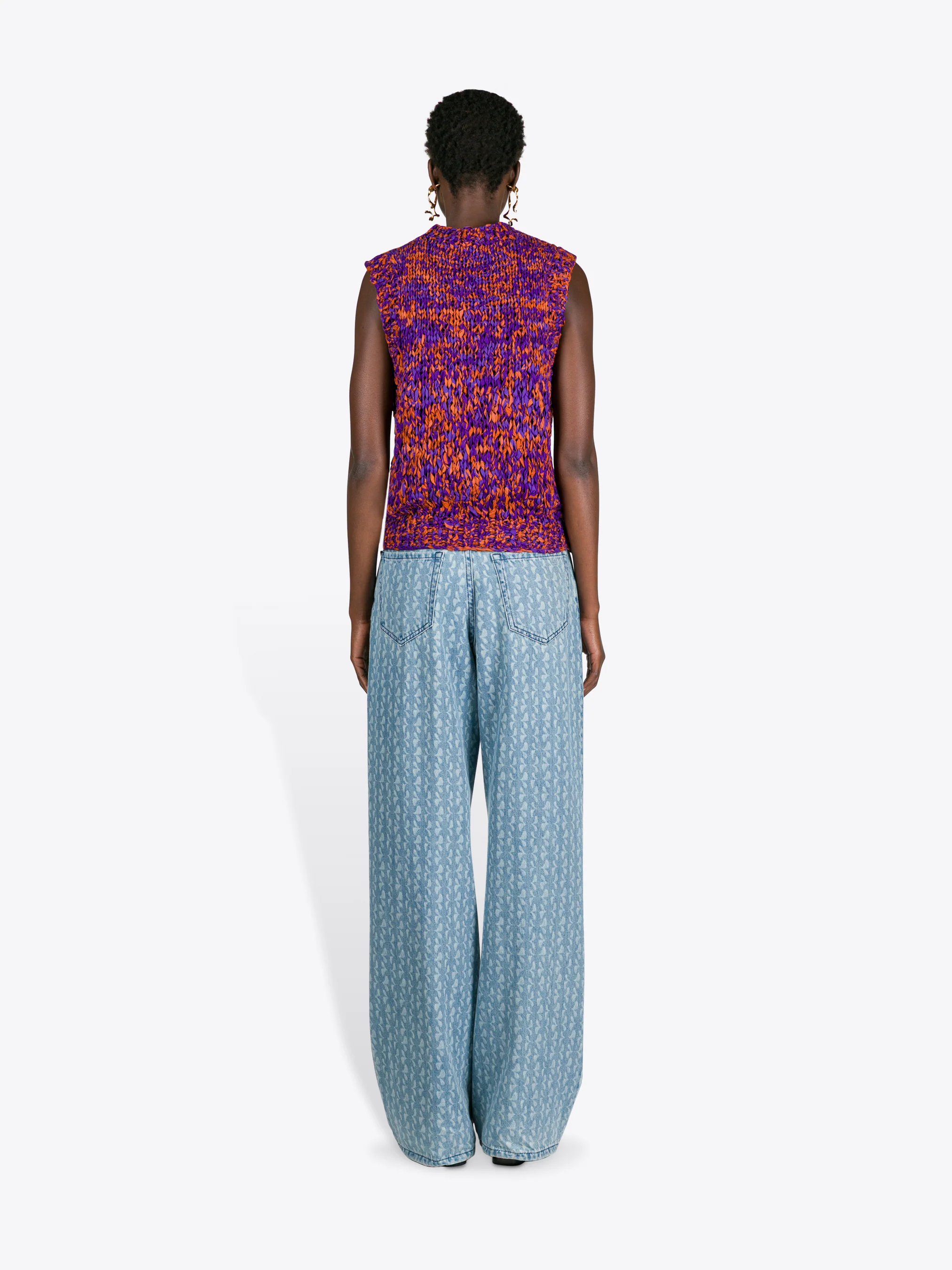Printed denim pants - Image 4